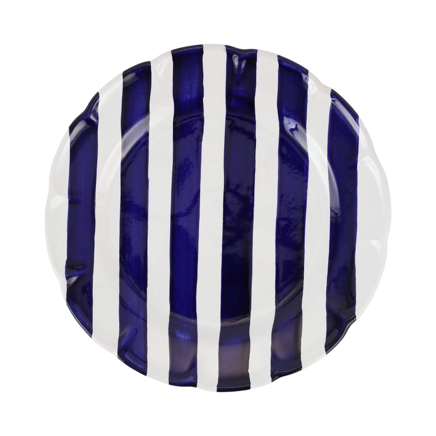 Amalfitana Cobalt Stripe Dinner Plate 1 Amalfitana Cobalt Stripe Dinner Plate