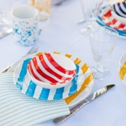 Amalfitana Aqua Stripe Salad Plate -Famous Cutlery Store AMA 4101A 2 1800x1800