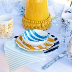 Amalfitana Yellow Stripe Salad Plate -Famous Cutlery Store AMA 4101Y 2 1800x1800