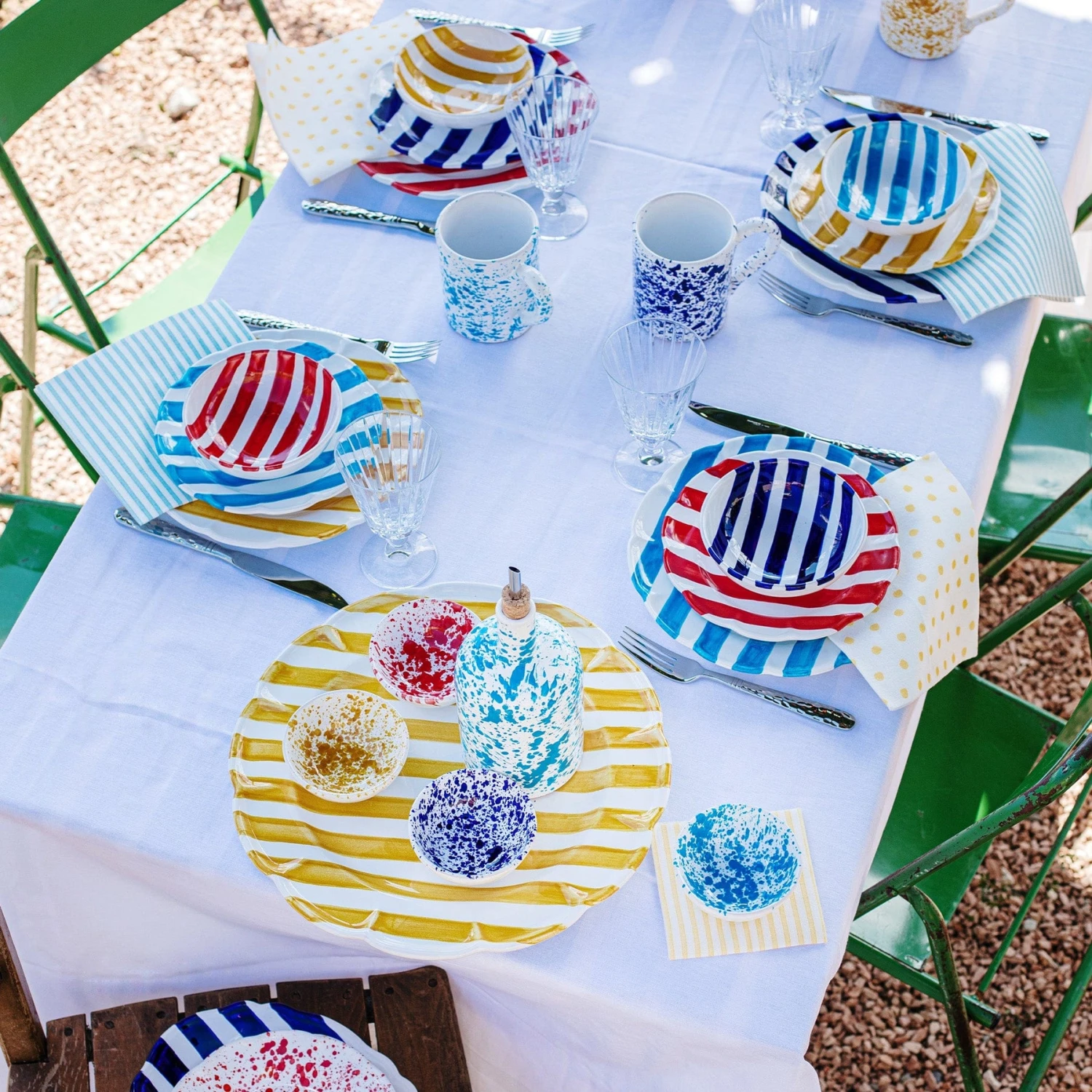 Amalfitana Red Stripe Salad Plate 5 Amalfitana Red Stripe Salad Plate - Image 5