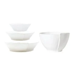 Lastra White 4-Piece Serving Bowls Set