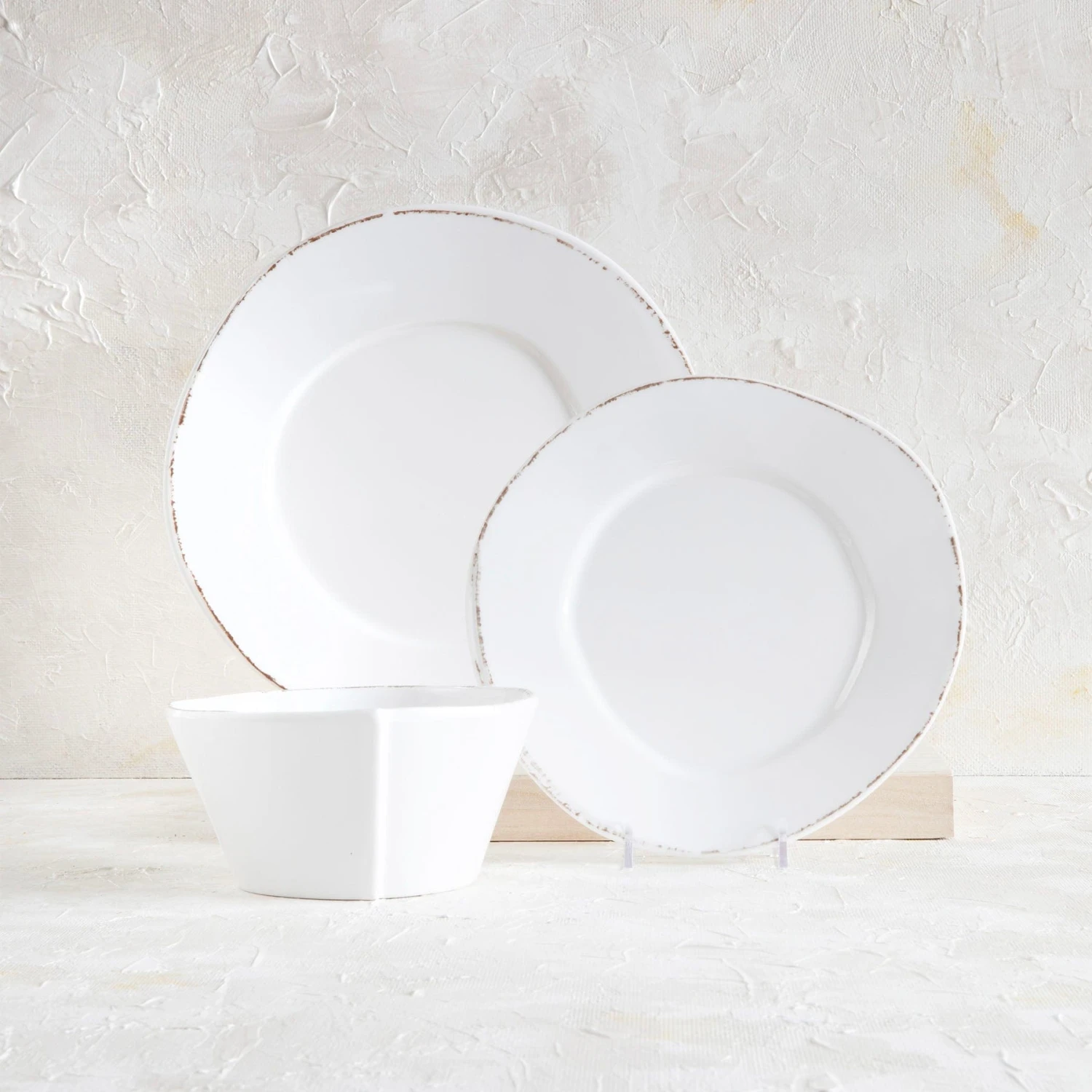 Melamine Lastra White Three-Piece Place Setting 5 Melamine Lastra White Three-Piece Place Setting - Image 5