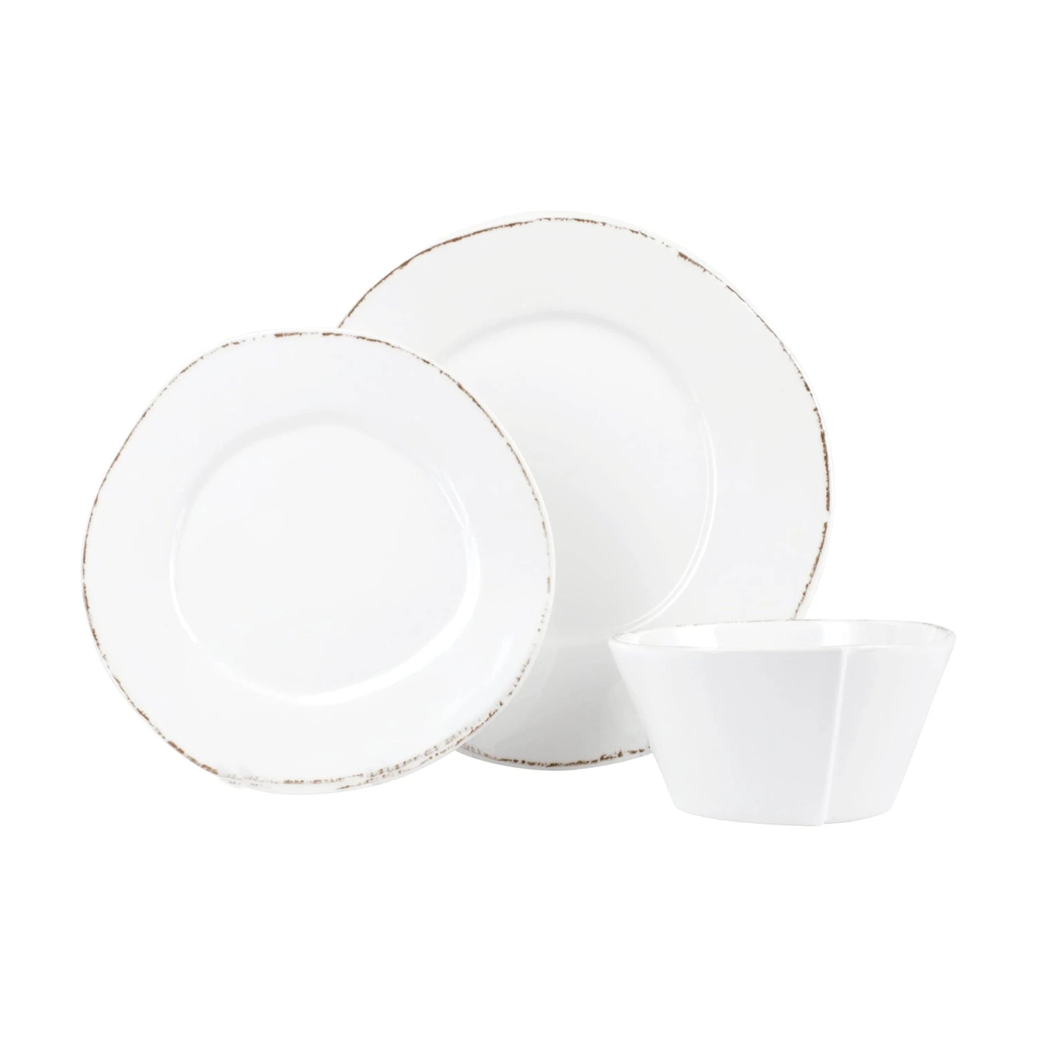 Melamine Lastra White Three-Piece Place Setting 1 Melamine Lastra White Three-Piece Place Setting
