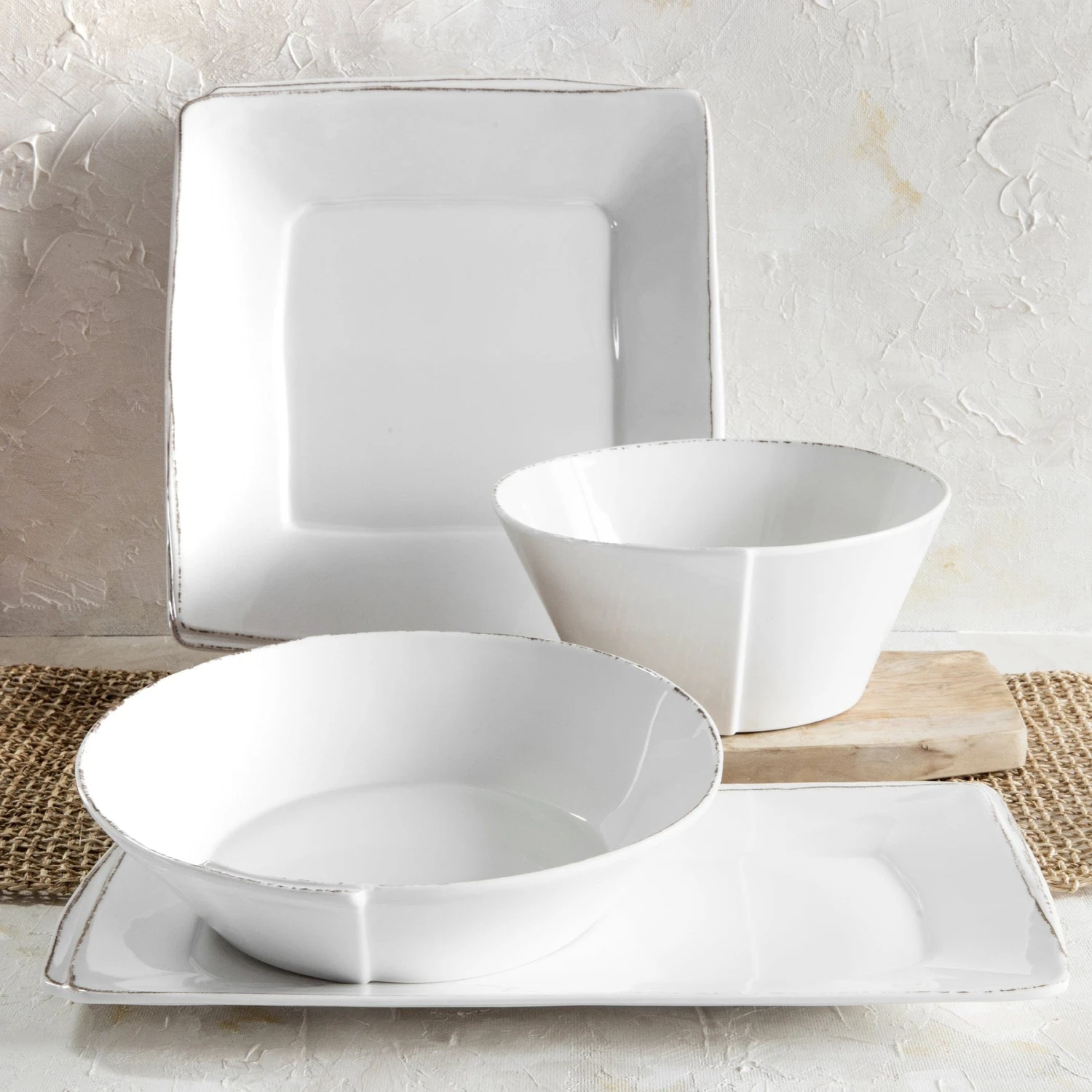 Melamine Lastra White 4-Piece Serveware Set 2 Melamine Lastra White 4-Piece Serveware Set - Image 2