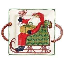 Old St. Nick Handled Square Platter