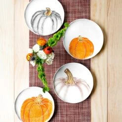 Pumpkins Salad Plate - White Medium Pumpkin -Famous Cutlery Store PKN 9701C LSALT 9 1800x1800