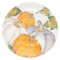 Pumpkins Large Serving Bowl W/ Assorted Pumpkins