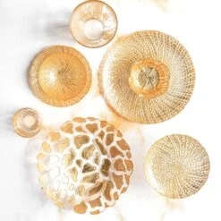 Rufolo Glass Gold Crocodile Salad Plate -Famous Cutlery Store RUF 5208 LSALT 1 1800x1800