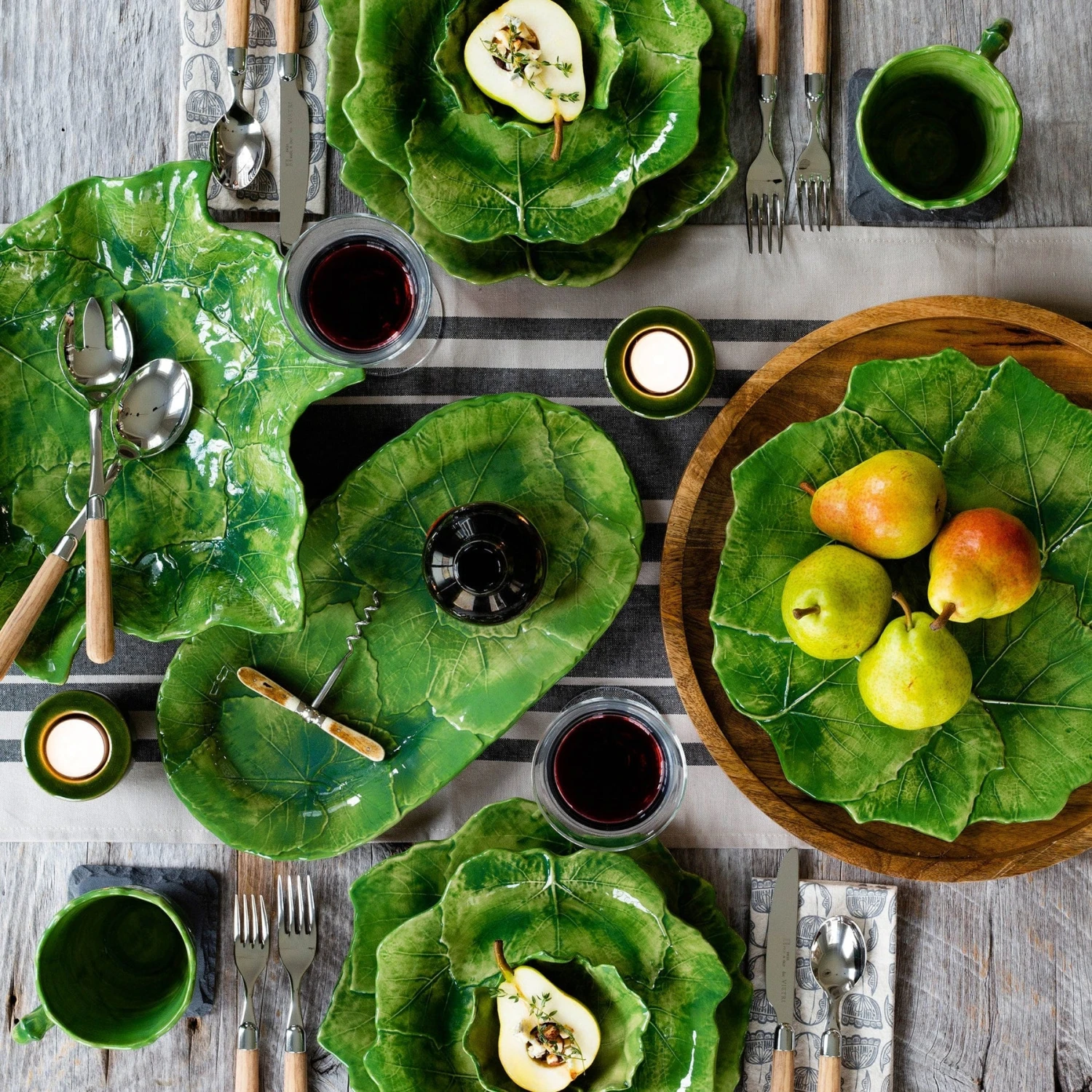 Foglia Stone Cheese/Tart Plate 4 Foglia Stone Cheese/Tart Plate - Image 4