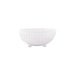 Incanto Stone White Stripe Footed Bowl