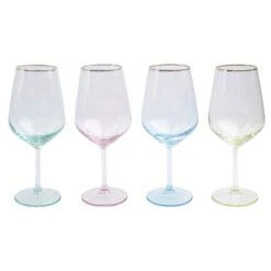 Rainbow Assorted Wine Glasses - Set Of 4